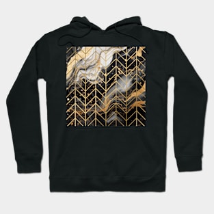 Black & Gold Marble Chevron Hoodie